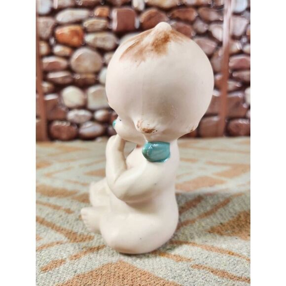 Vintage Bisque Blue Wing Kewpie Doll Figurine Crying Baby Weeping Kewpie - Picture 3 of 7